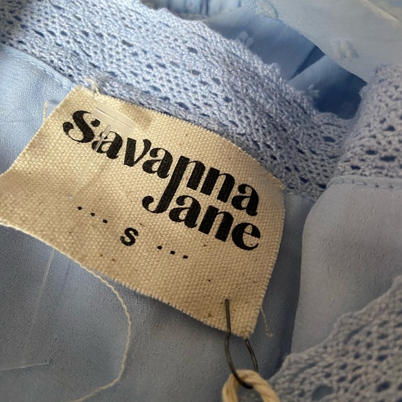 Women's Blue Ruffled Top - Picture 5 of 11